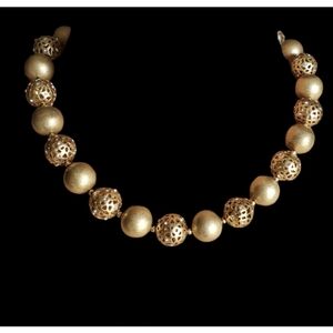 Vtg. Golden Bubbles Necklace by Carolee LUX